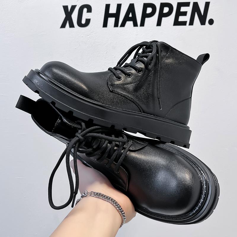 Зимние ботинки Мартин мужские ретро высокие кожаные ботинки в британском стиле на платформе трендовые ботинки челси 22726-A