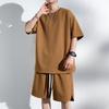 Summer Short Sleeve T-Shirt and Shorts Set   Solid Color Tracksuits Loose Oversized Men's  Sets Casual Sports Suit