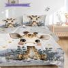 Giraffe Pattern Bedding Quilt Set Quilt Cover Pillowcase Home Decoration Birthday Gift (1 * duvet cover + 2 * pillowcase, without core)