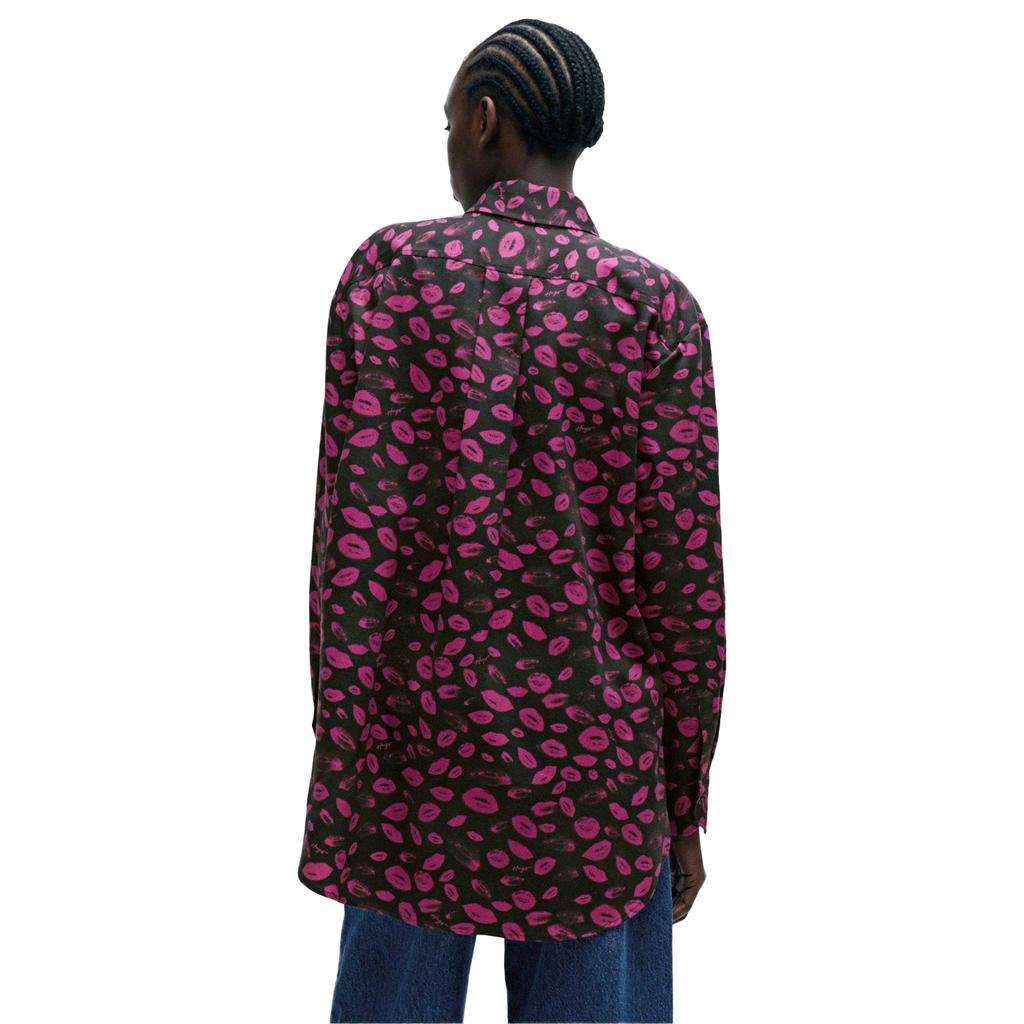 Hugo Женская/Дамская Блуза Свободного Покроя в Стиле Бойфренд