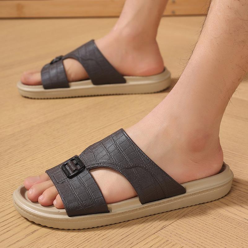 Мужские тапочки 2025 Новые домашние тапочки Летние сандалии с открытым носком для мужчин Уличные нескользящие пляжные тапочки Дизайнерские шлепанцы