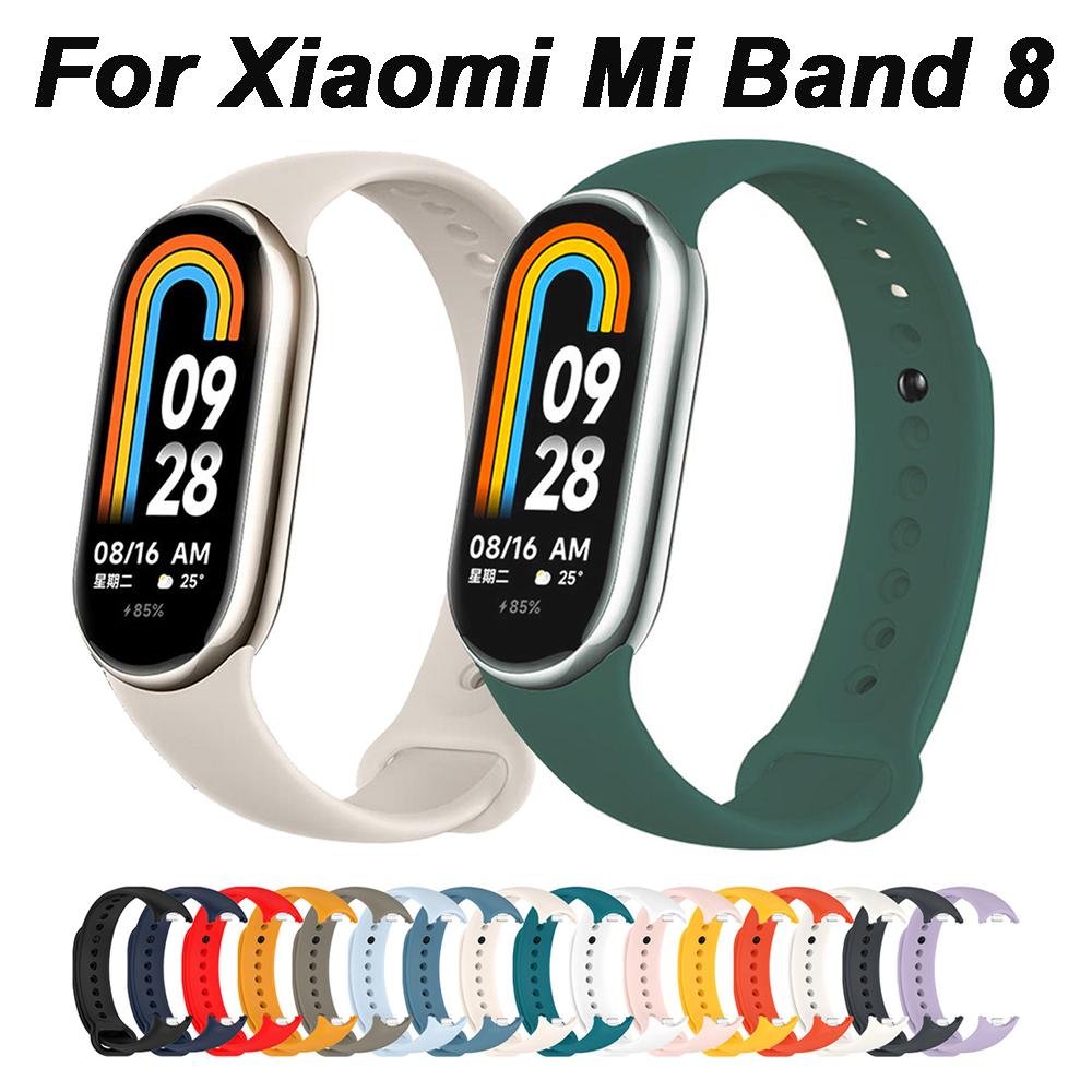 Силиконовый ремешок для Xiaomi Mi Band 8 Correa, спортивный браслет Miband8 NFC, умный браслет Pulseira, замена MiBand 8, аксессуары