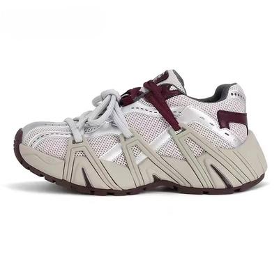 Дышащие сетчатые кроссовки для женщин, на толстом каблуке, на платформе, повседневные, теннисные, для платья, весна 2025, винтажные, на каждый день, размер 35-40