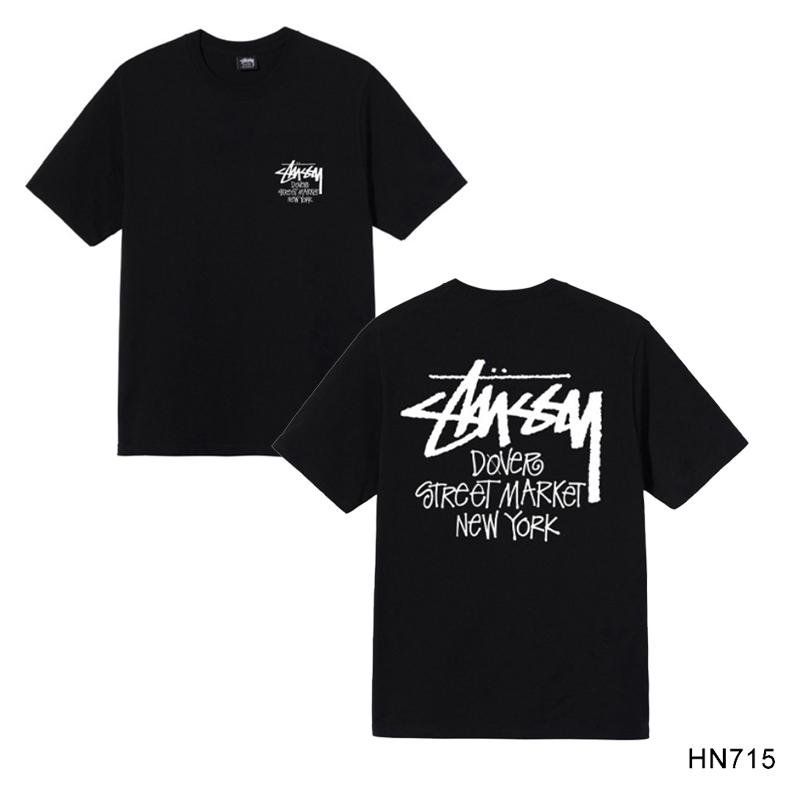 Stussy Летняя новая футболка из высококачественного хлопка с круглым вырезом для мужчин и женщин 2025 года, классический логотип с новым рисунком, парная футболка