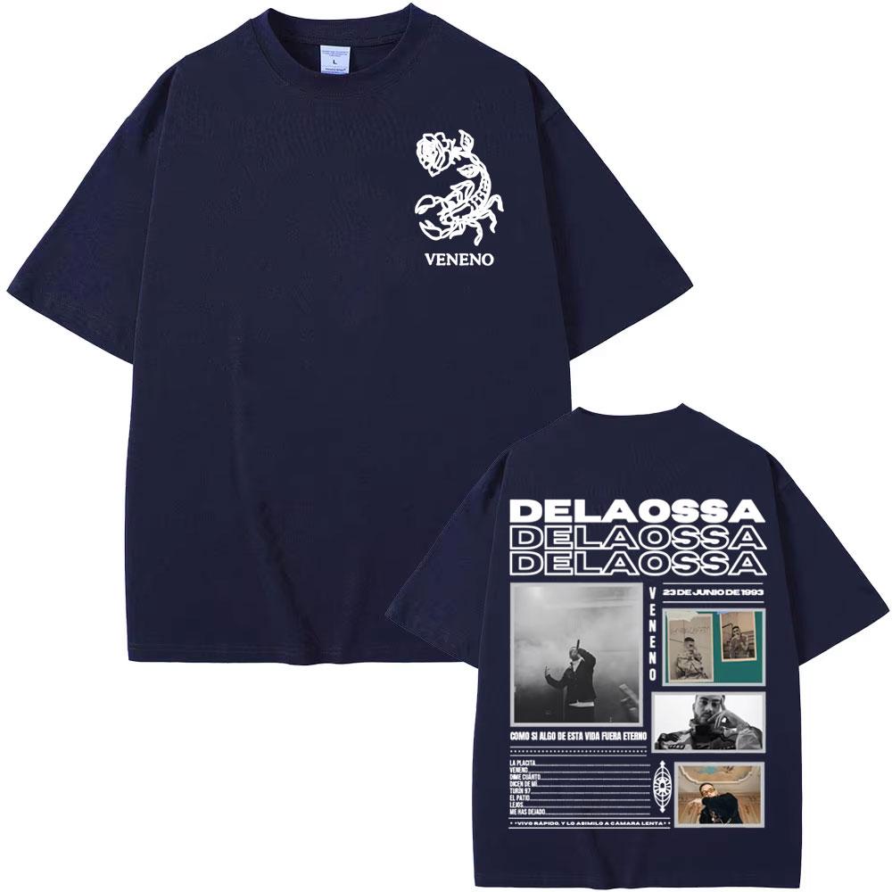 Rapper Delaossa Veneno Album 2025 Tour Tshirts Unisexs Clothing Fashion Hip Hop Tshirt Unisex Casual Cotton Short Sleeve T Shirt