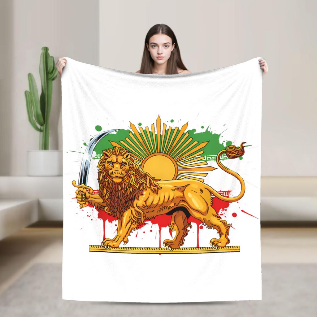 Shir o Khorshid Vintage Persian Map Blankets Adults Flannel Bedding Throws For Home Decor Super Soft Quality Bedspread