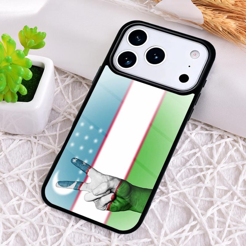 Узбекистан Флаг Герб Ударопрочный Чехол для Телефона для iPhone 17 Air 16e 15 11 12 14 13 Pro Max Чехол Coque