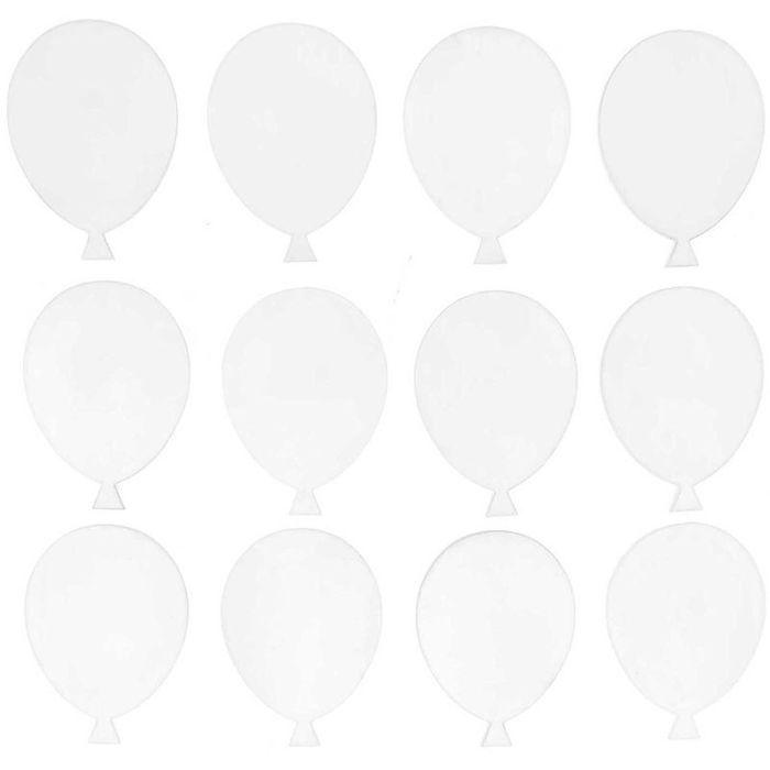 Ballons en bois - RICO DESIGN - 12 grands - Blanc - 52 mm - Mixte