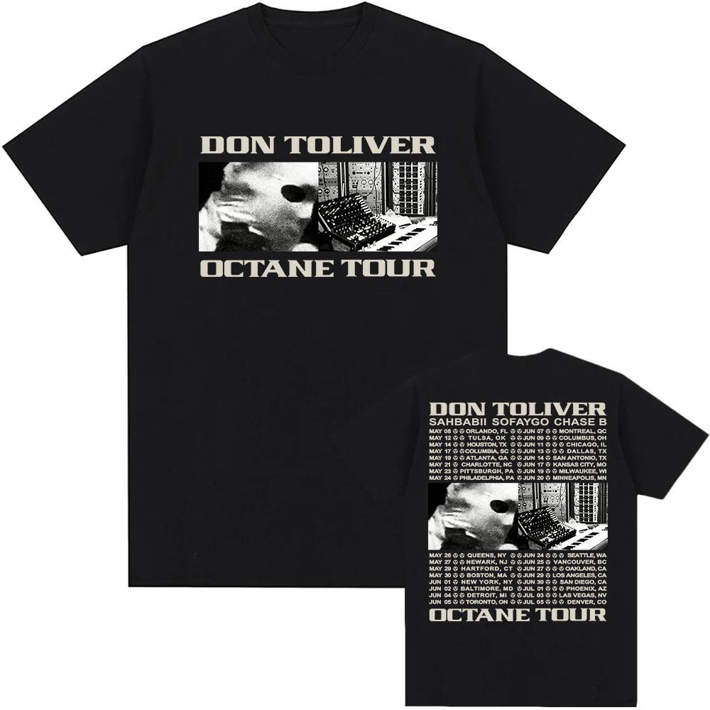 DON TOLIVER OCTANE TOUR 2026 Футболка с круглым вырезом с коротким рукавом Свободная мужская футболка Унисекс Уличная одежда Певец Графический принт Футболки Мерч
