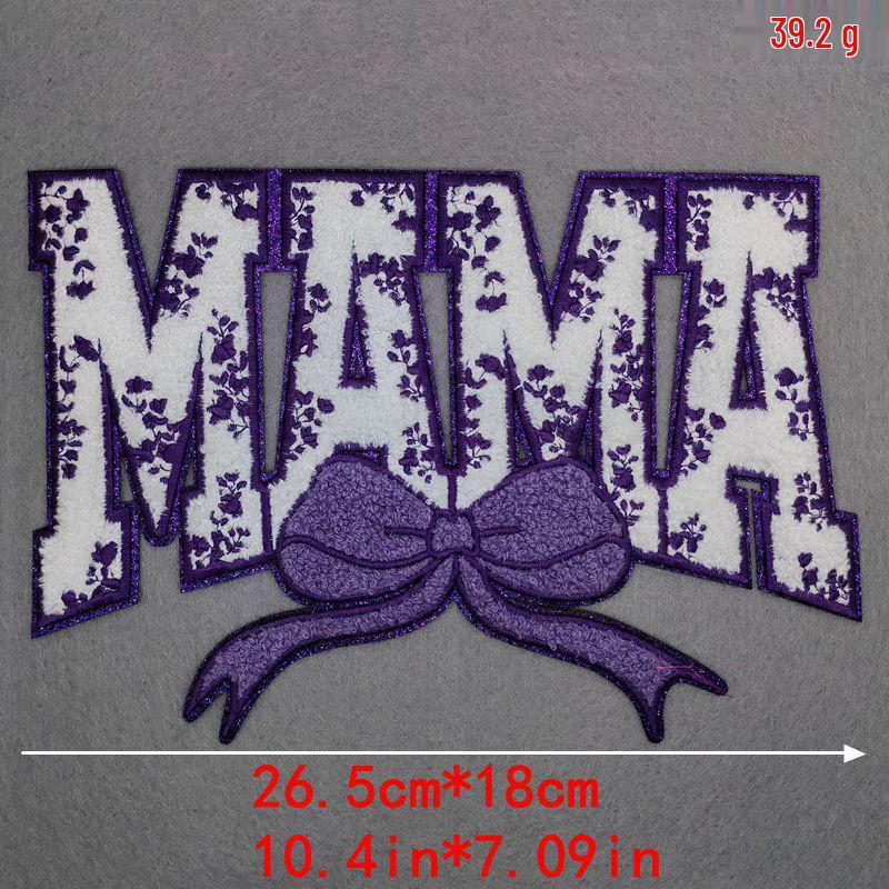 Liteon Glitter Bowknot Chenille Embroidery Patch for Clothes, Bags, Hats