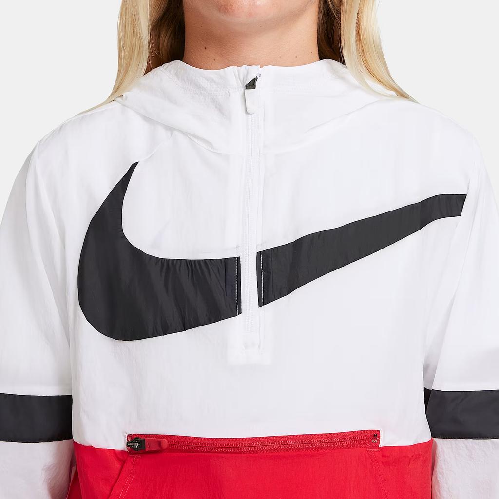 Nike Толстовка с капюшоном и принтом логотипа Crossover Zip-Up, детские куртки белого цвета DJ5727-100