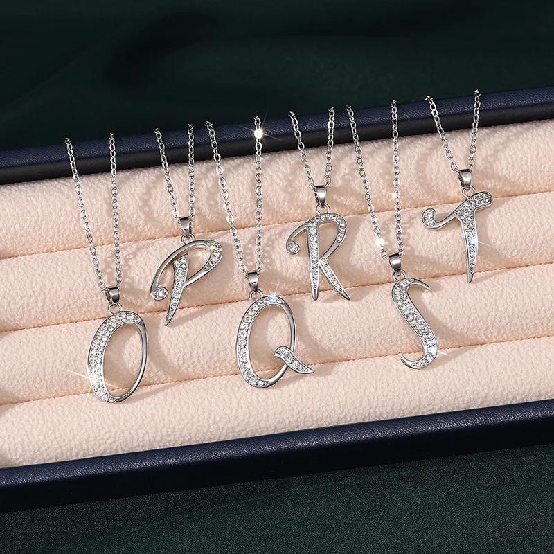 2025 New 26 Letter Zircon Necklace Design, Trendy English Pendant, Fashionable Temperament, High-end Personality, New Necklace