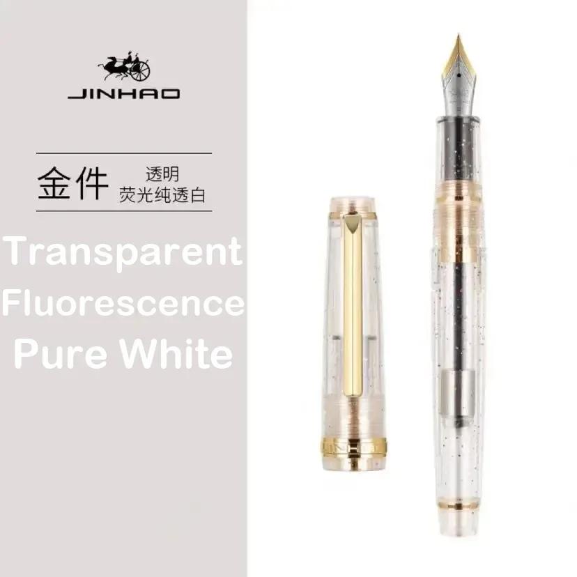 JINHAO 82 Перьевая ручка Прозрачная Ручка-спиннер Золотая EF F M Перо Деловые Офисные Школьные принадлежности Чернильные ручки Канцелярские товары