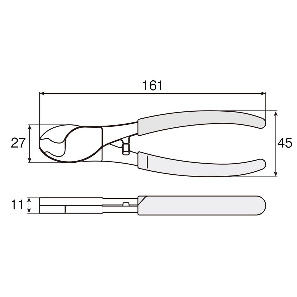 HOZAN Cable Cutter Easily cuts IV wire with one N-18 22mm² hand.