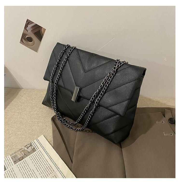 Ретро сумка 2025 новая простая и модная осенняя цепочка сумка-мессенджер ромб на плечо маленькая квадратная сумка