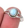 Natural Republic Larimar Gemstone Handmade 925 Sterling Silver Ring Size 8 z1P15