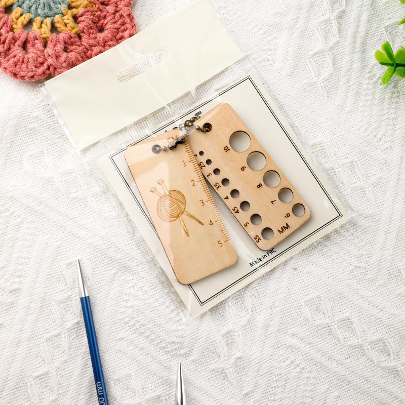 Precision Wooden Knitting and Crochet  Marker with Easy-to-Read Density Calculator