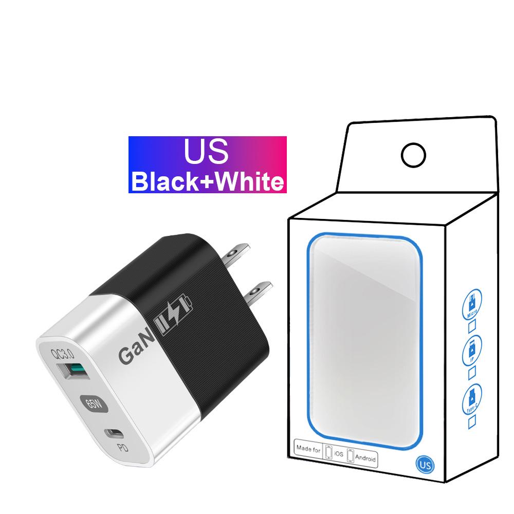 Новое 33-ваттное USB-зарядное устройство GaN с QC 3.0 и PD, поддерживает быструю зарядку 9 В и 12 В - Стандарт США/ЕС.