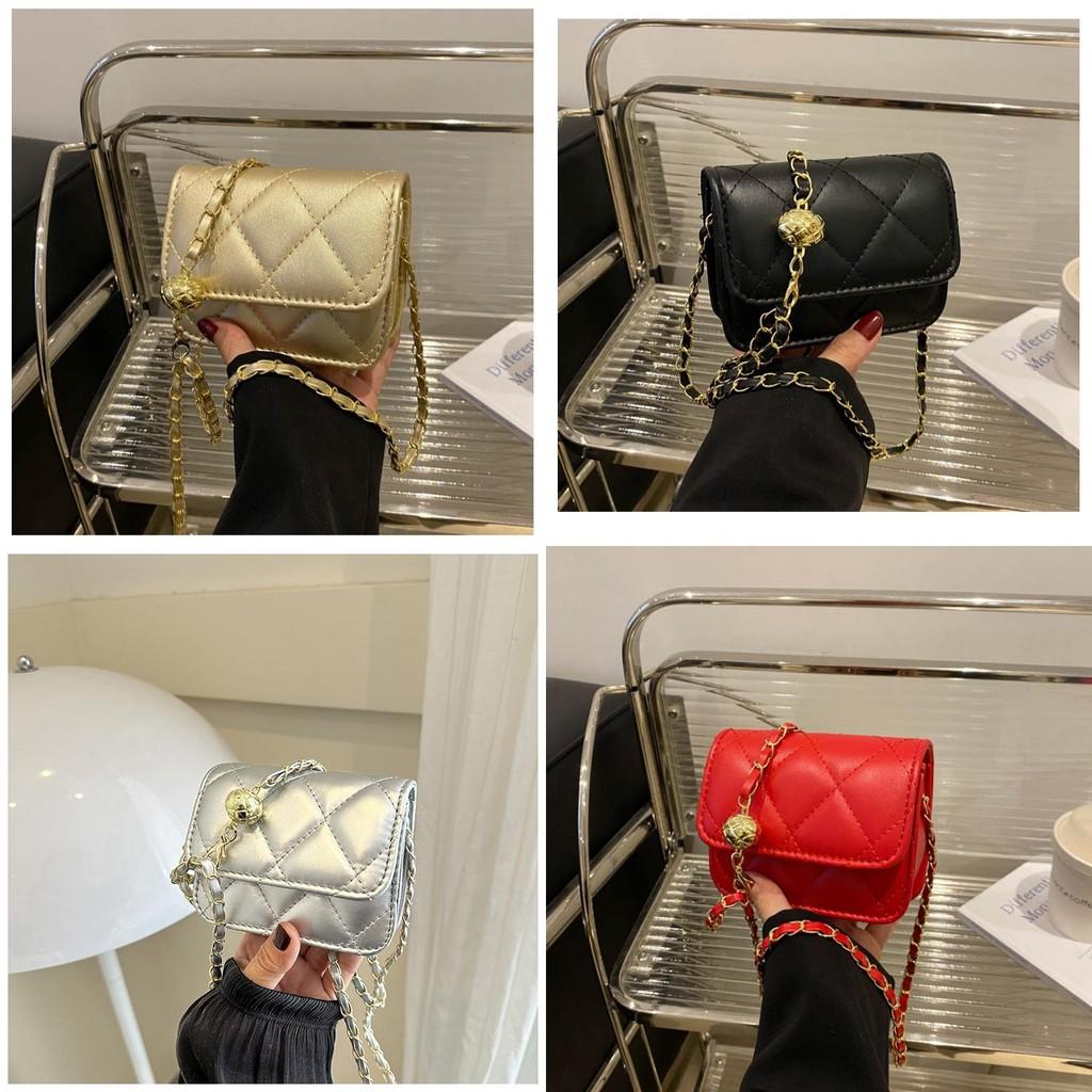 Mini Girls Chain Bag With Quilted Pattern And Trendy Chain Strap For Daily Use