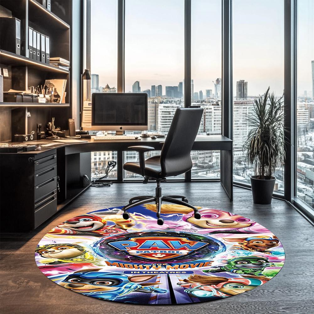 PAW Patrol Printed Round Rug Carpet Chair Rug Area Rug Entryway Doormats,for Office Chair Living Room Bedroom Kitchen Room.