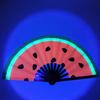 Folding Fan Colorful Holographic Rave Fan Bamboo Ribs Hand Fan Decorative Gifts for Festival Dancing Party