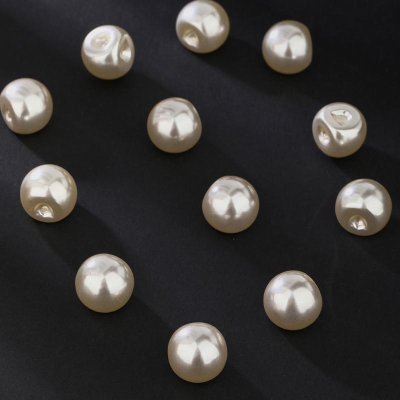 12Pcs Sturdy Washable Plastic Pearls Button for Childrens Clothing and Decorative Craft Applications
