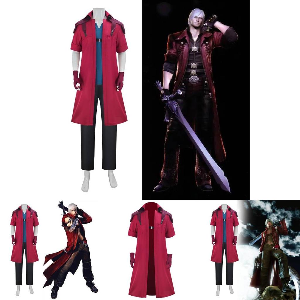 Devil May Cry Данте Косплей Костюм Комплект С Курткой Брюками Перчатками Для Аниме Игры Ролевой Игры