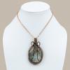 Natural Black Rutile Gemstone Handmade Copper Wire Wrap Pendant 3.15 u6A18