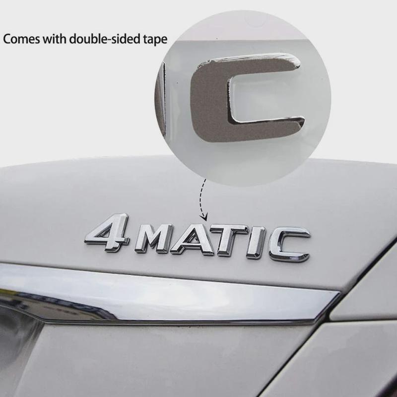 For A B C E G S ML SL CL GLA CLA Class 4MATIC 4 MATIC Trunk Chrome Matte Black Letters Emblem Badge Sticker
