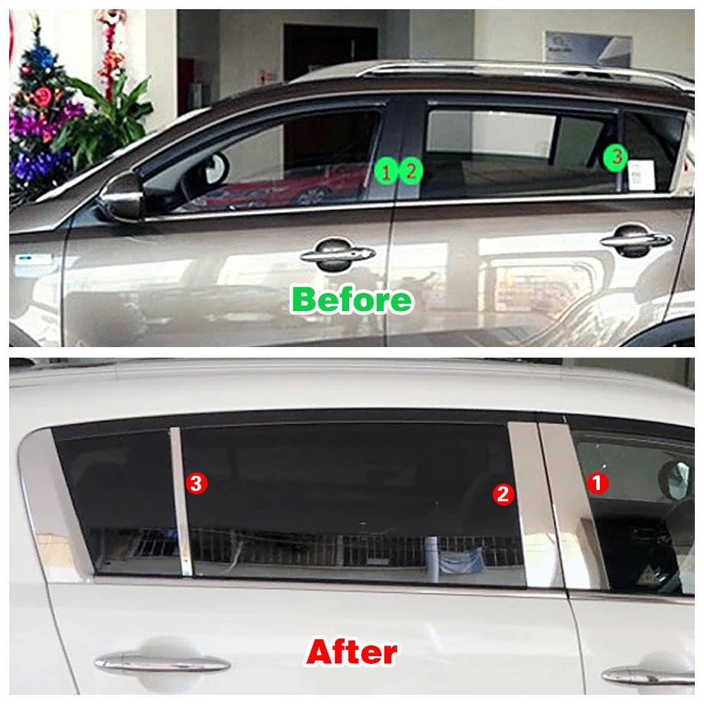 Для Kia Sportage R 2011-2015 хромированная накладка на стойку окна BC из нержавеющей стали для центральных стоек автомобиля