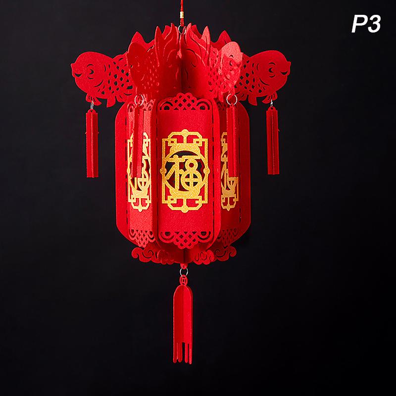 Традиционный китайский Новый год Красный фонарь Украшение Праздника Весны Нетканый Красный фонарь с кисточкой Товары для вечеринок