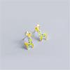New Beautiful Fashion Sweet Colorful 925 Sterling Silver Jewelry Cute Giraffe Epoxy Exquisite Women Gift Stud Earrings E081