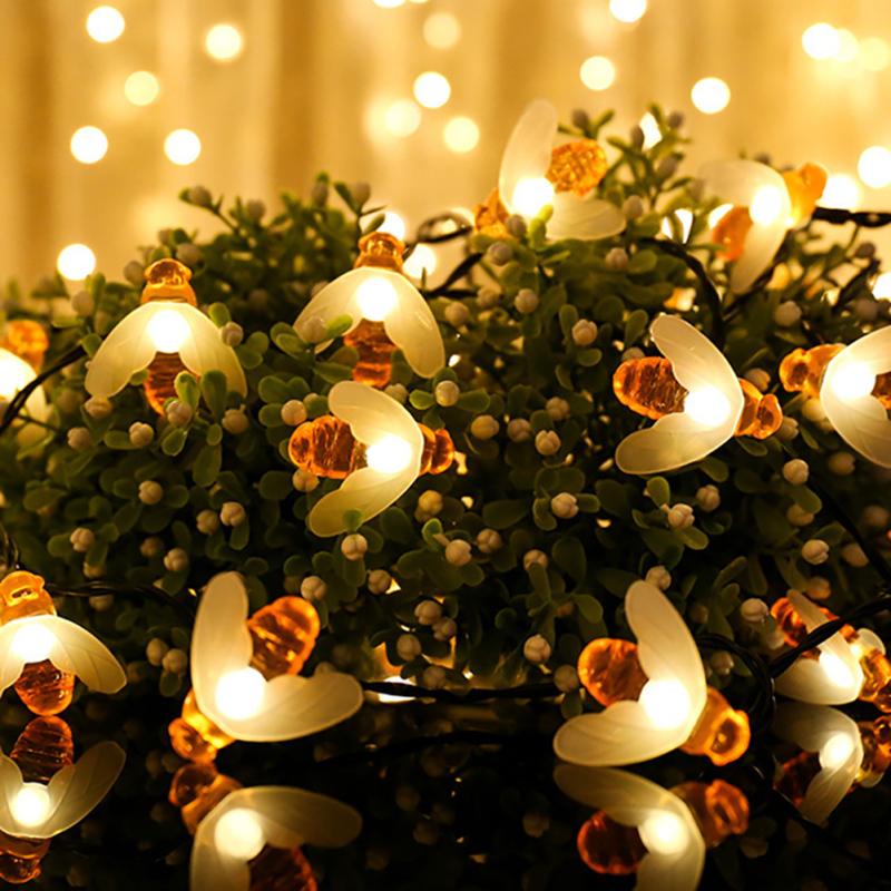 Форма пчелы привела солнечные света строки энергосберегающие на открытом воздухе света для сада патио лужайки загородки