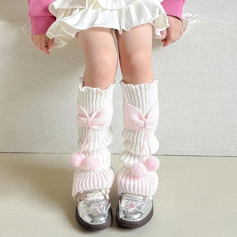 1 Pair Korean Fashion Bow Loose Sock for Kids Girl Lolita Bow Leg Warmers for Children Spring Autumn Soft Cotton School Sock