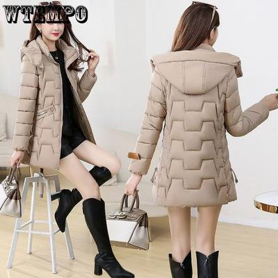 Пуховик для мам среднего и пожилого возраста Хлопковая куртка средней длины Зимняя куртка