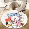 Персонаж BT21, Мультяшная наклейка, Коврик для стула, Круглый ковер, Ковер для офиса, Машинная стирка, Нескользящий, Подходит для гостиных, спален