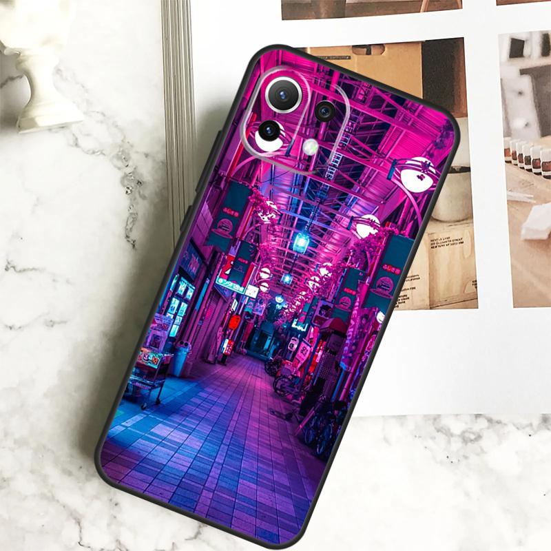 Японский ночной город Эстетичный чехол для POCO M6 Pro F3 F5 M5s X3 X5 X6 Pro Xiaomi 14 13 Ultra 11T 12T 13T Pro 12 Lite
