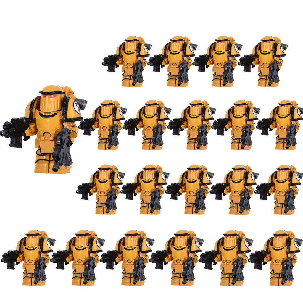 21pcs Medieval Soldiers Mini Action Knights Bracket Model Figures Weapons Robots Mecha Building Blocks Bricks Toy
