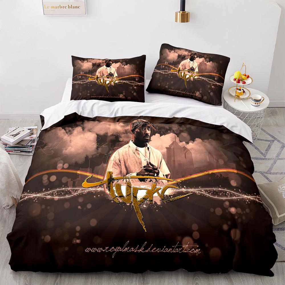 2Pac Bedding Set Single Twin Full Queen King Size Tupac Amaru Shakur Bed Set Aldult Kid Bedroom Duvet Cover Sets 3D Print 043