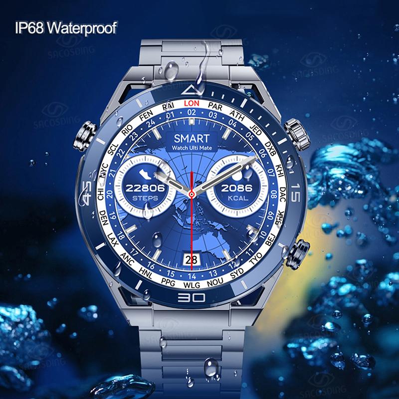 Бизнес Ultimate Smart Watch для мужчин Huawei Bluetooth Call Compass Nfc 100+ Sprots Smartwatch водонепроницаемые часы Ios
