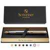 Scriveiner Finest Premium Fountain Pen Attractive Beauty 24K Gold Finish Schmidt 18K Gold Plated Nib Suitable for Men and Women Professional Executive