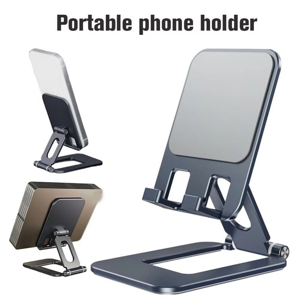 Aluminum Zinc Zinc Alloy Metal Table Holder Adjustable Mobile Phone Holder Folding Phone Stand Desktop Mount