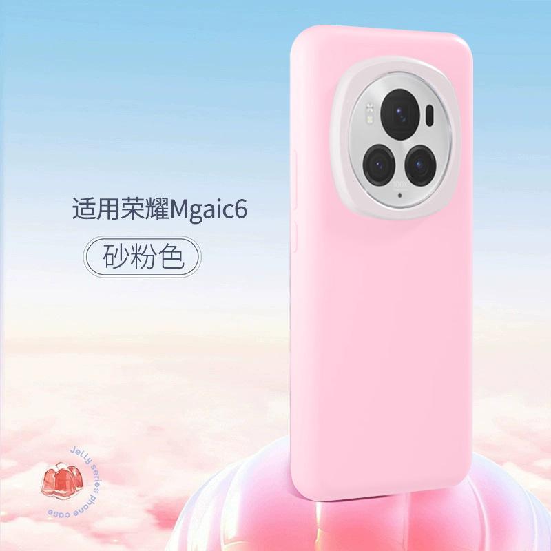 Подходит для чехла на мобильный телефон Honor magic6pro, новый защитный чехол из жидкого силикона для magic7, желе-чехол, магнитное крепление.