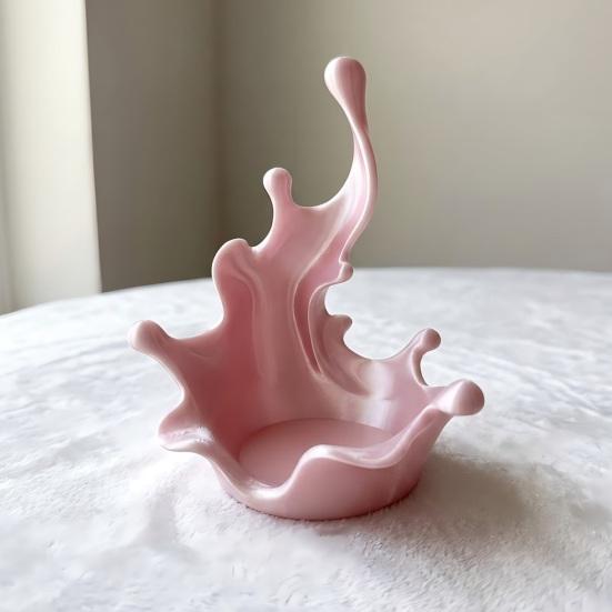 jijijing 3D Printed Jewelry Tray, Water Splash Design Organizer for Rings, Earrings, Necklaces, Pearlescent Storage Box