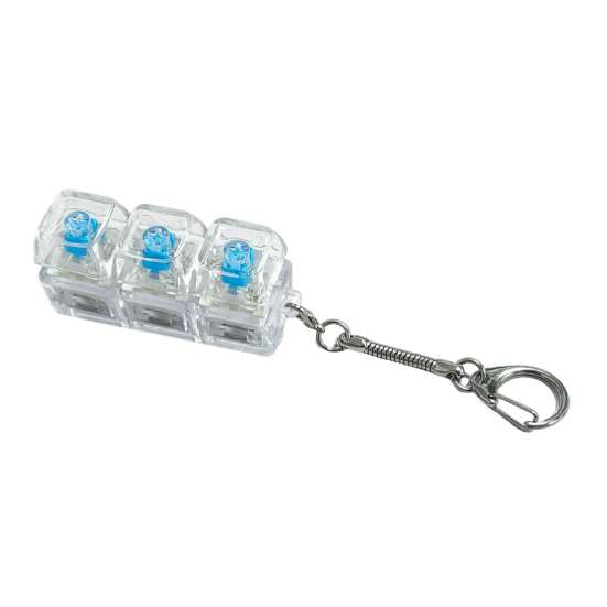 Portable Fidget Toy 2/3/4-Keys Keyboard with LED Light, Stress Relief Push Mechanical Keychain Button Finger Clicker, Pocket Size
