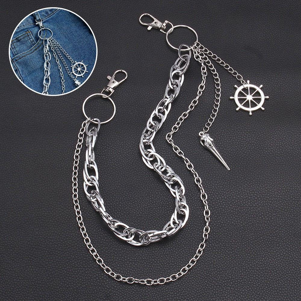 Metal Waist Chain HipHop Waist Key Chain Fashion Jewelry Accessories for Men Women