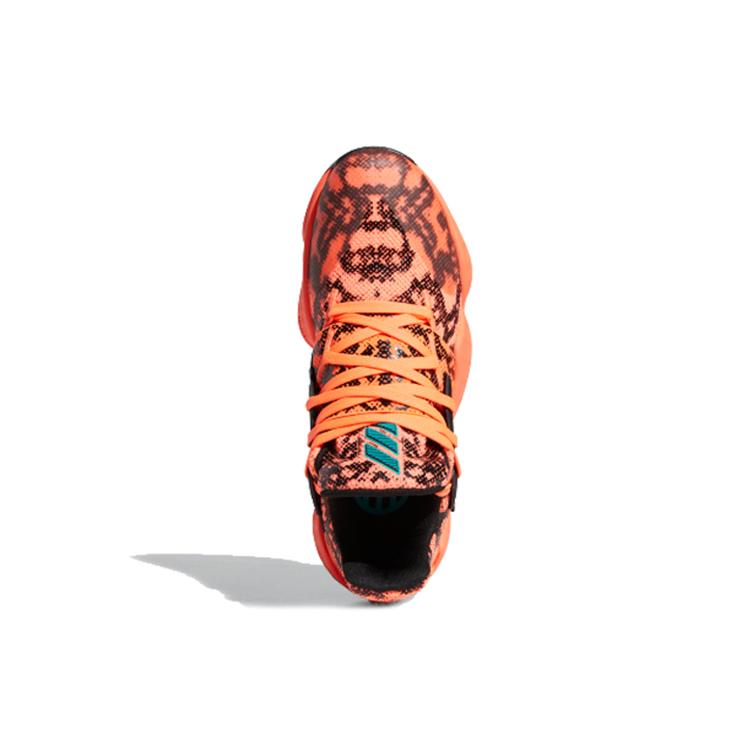 Adidas Harden Vol. 4 Cushioning Abrasion Resistant Low top Basketball Shoes Men's Orange Black (Unisex) Basketball Shoes FV4155