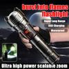 Powerful Torch High Power LED Flashlight Super Bright LED Light Rechargeable Outdoor Camping Lantern Zoom Power Display