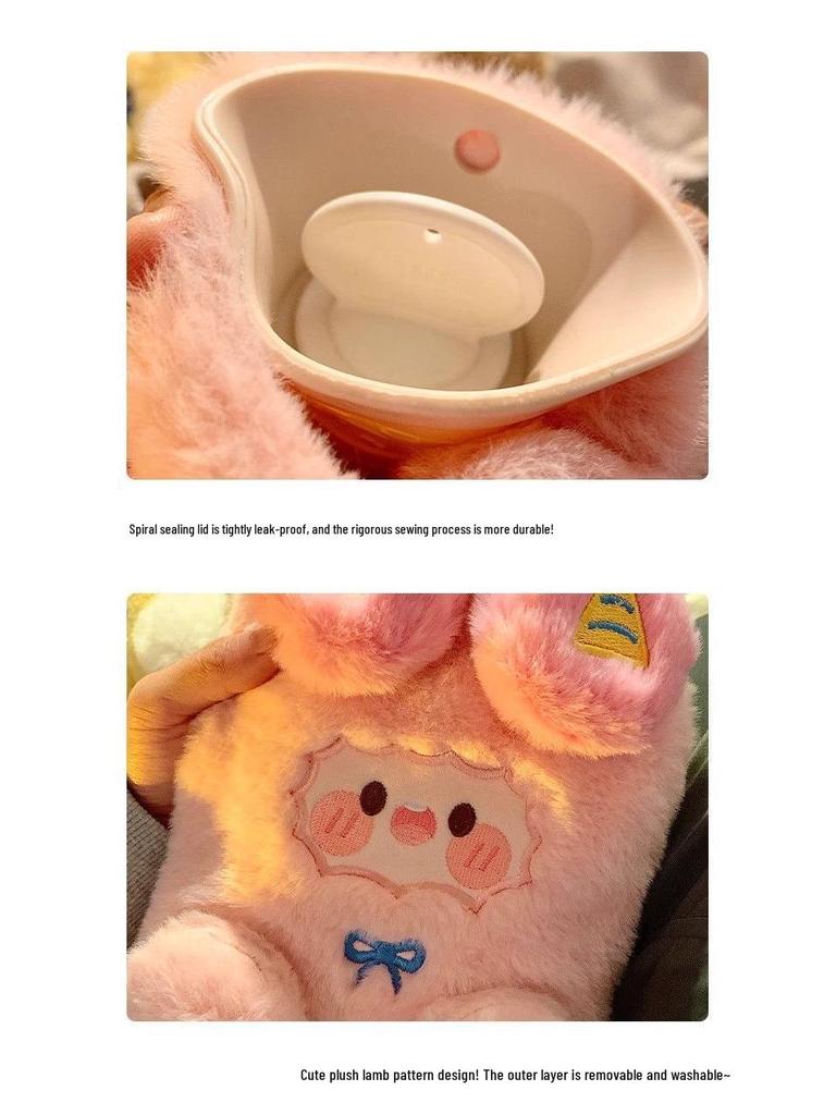 Зимняя плюшевая грелка-овечка для девочек - Милый согревающий элемент для живота и рук для малышей