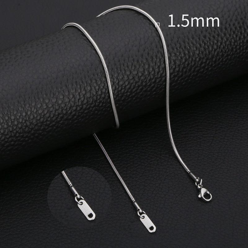 European & American Stainless Steel Snake Bone Necklace for Men & Women